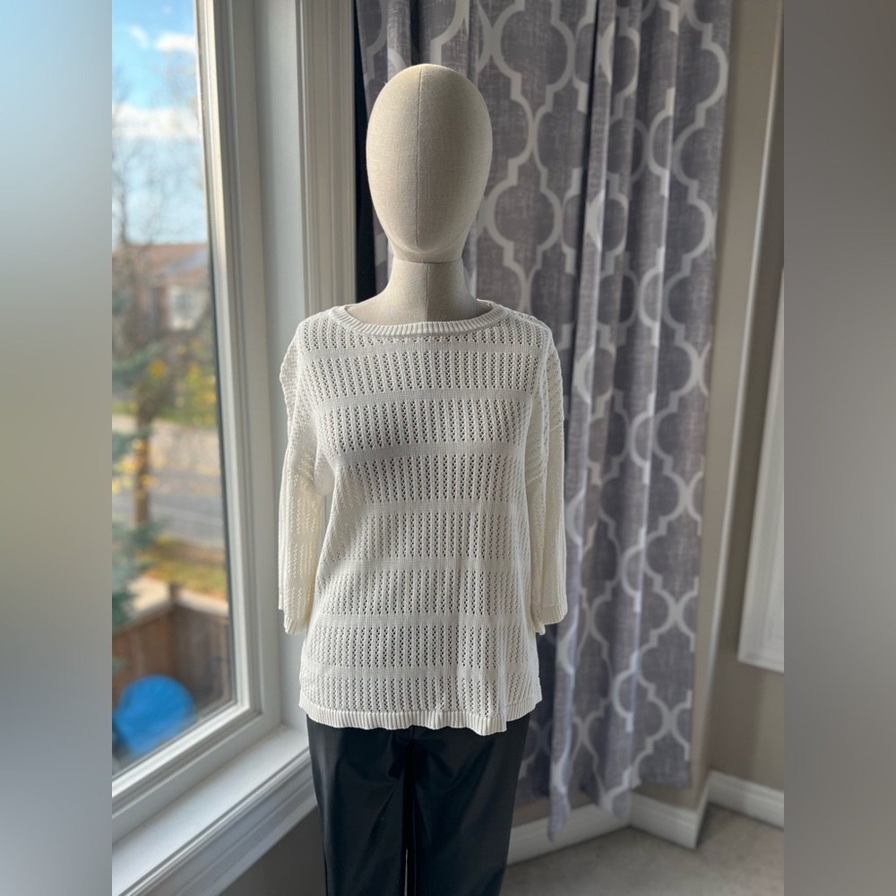 PrettyGarden White Knit Sweater